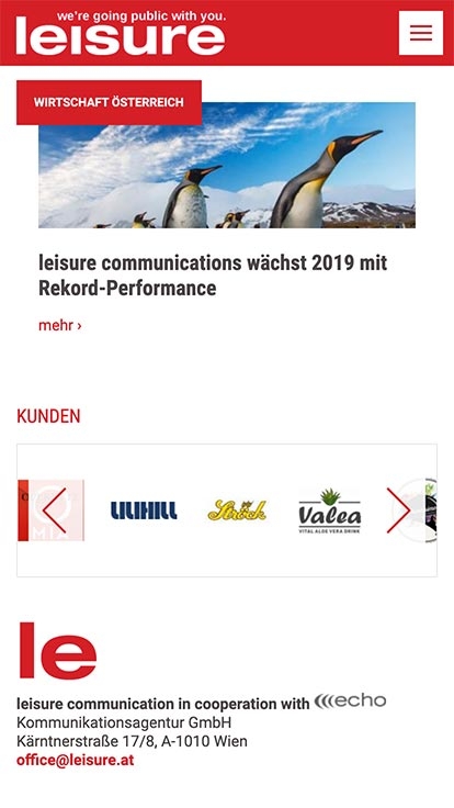 Leisure Communication | leisure.at | 2018 (Phone Screen Only 01) © echonet communication